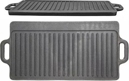 KitchenCraft KitchenCraft Deluxe gietijzeren bak grill plaat 45cm x 23cm (KCCIGRID)