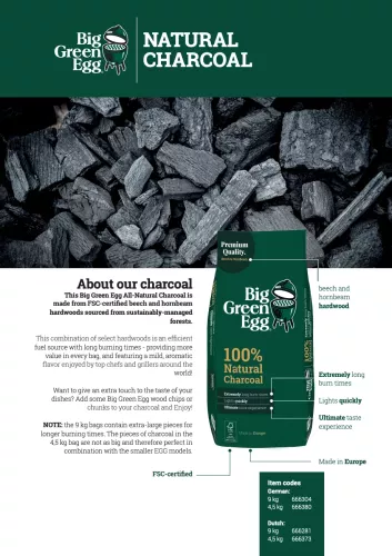 Big Green Egg Big Green Egg houtskool beuken en berken 9 kg (BGE-666281)