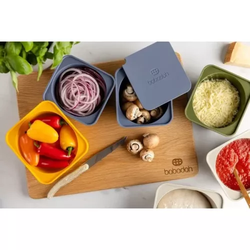 Babadoh Babadoh Blauw  6 Silicone deeg en vershoudbakjes (SKU11)