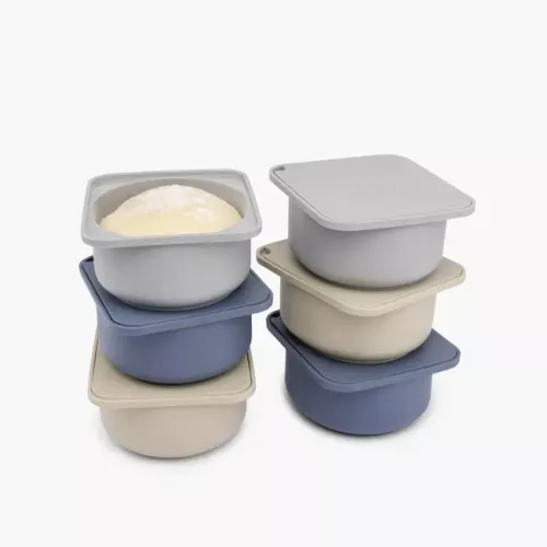 Babadoh Babadoh Blauw  6 Silicone deeg en vershoudbakjes (SKU11)