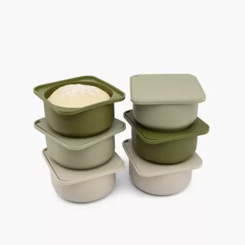 Babadoh Babadoh Blauw  6 Silicone deeg en vershoudbakjes (SKU11)