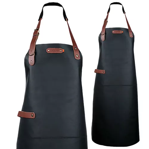 Xapron leren schort Dallas Black