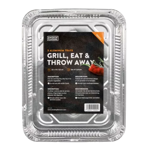 Smokin' Flavours Smokin' Flavours Aluminium bakken Small 22x18x3,6 cm 5 stuks (SF543)