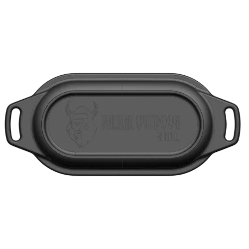 Valhal Outdoor Valhal Dutch Oven Braadpan Gietijzer met Grill Deksel Ovaal 1 Liter (VH1L)