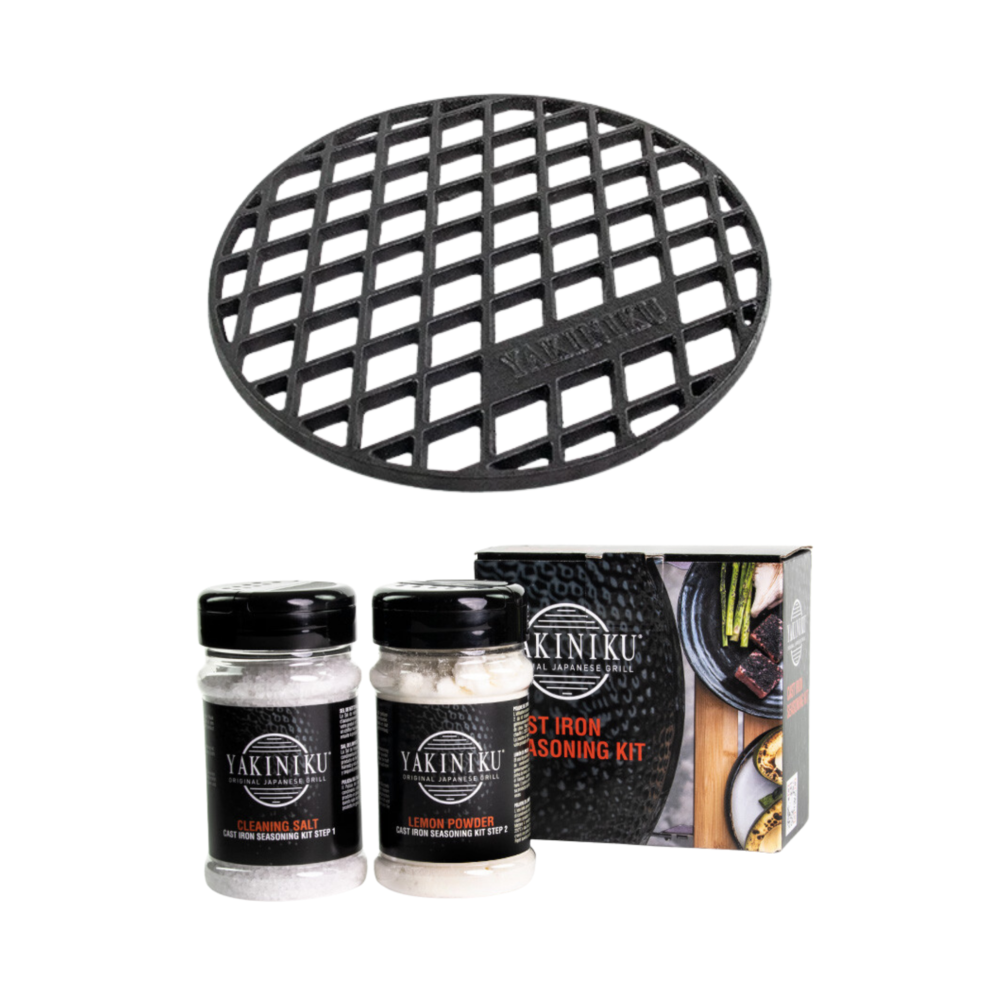 YAKINIKU Shichirin Gietijzeren rooster rond met Gratis seasoning kit