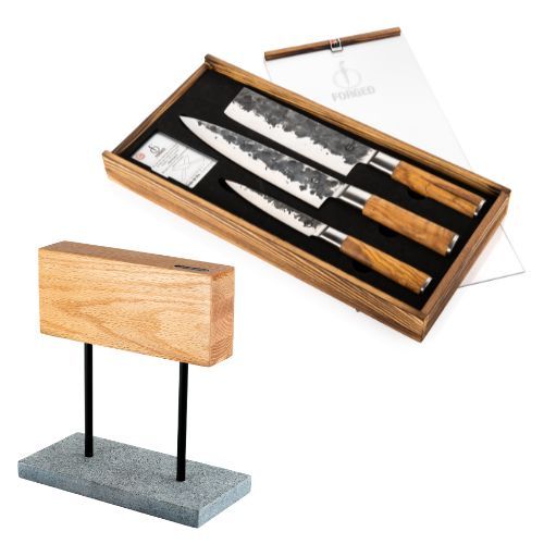 Forged Olive Messenset 3 delig + Messenblok Eiken