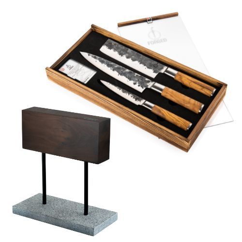 Forged Olive Messenset 3 delig + Messenblok Walnoot